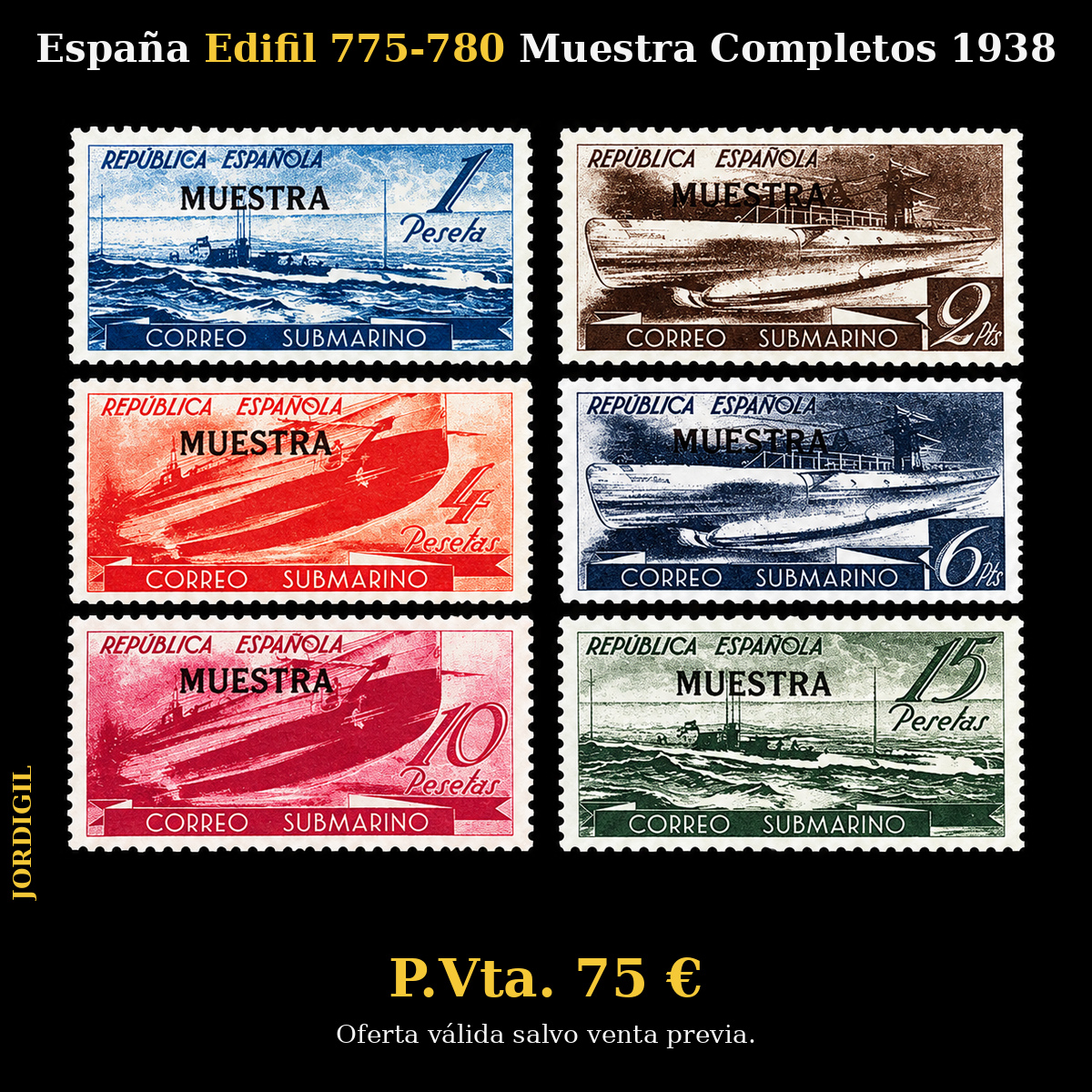 España · Edifil 775-780 Muestra